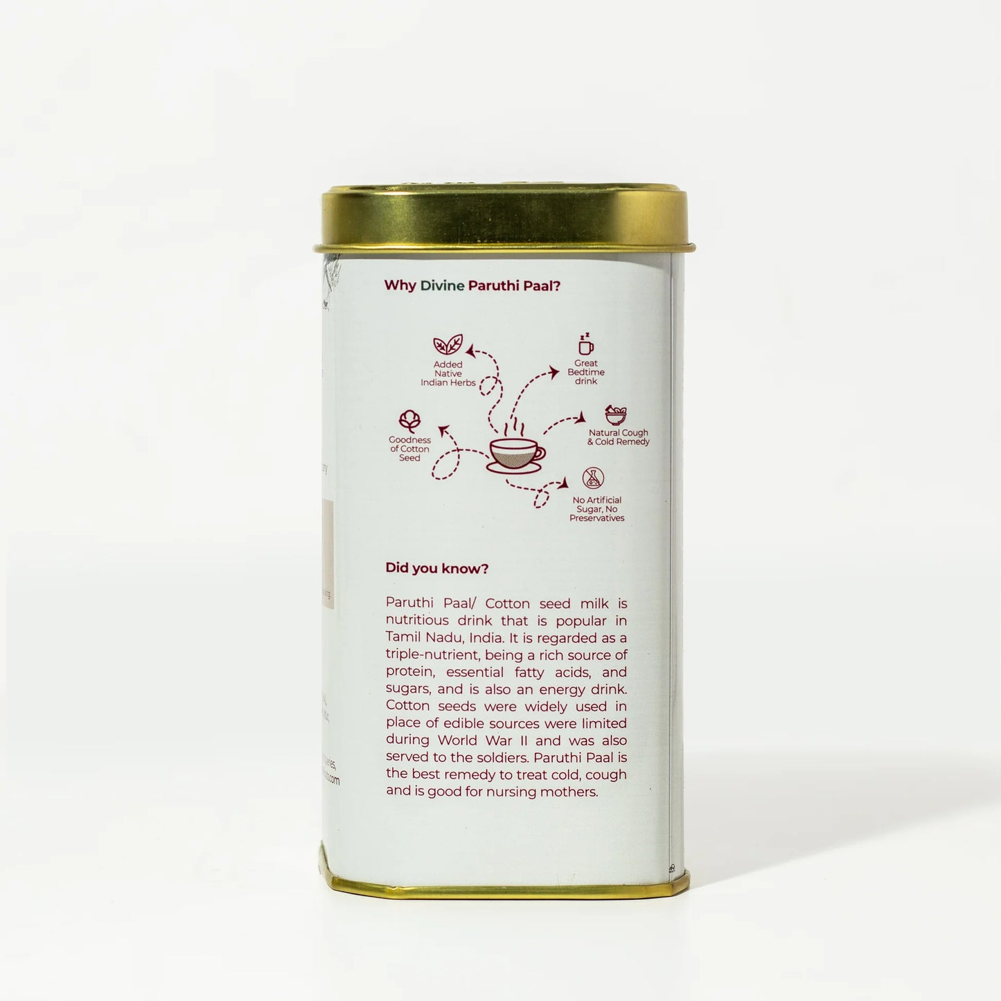 Paruthi Paal-Cotton Seed Instant Latte Mix(Cold and Cough remedy/Helps with Menstrual Cramps)