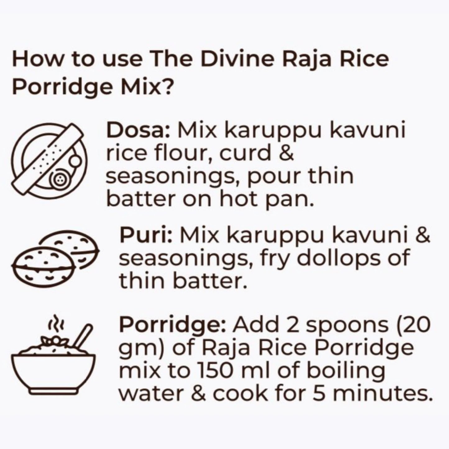 Raja Rice Porridge Mix (Karuppu Kavuni Kanji) for Weight loss and for Diabetes care 250 Gm